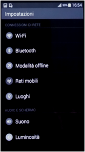 Seleziona un applicazione o una funzione per cambiate le impostazioni