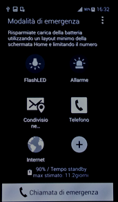 Utilizzo schermata Home in modalità emergenza
