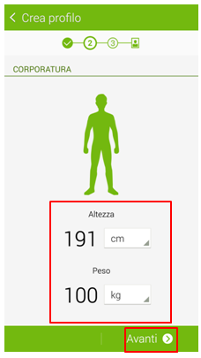 Inserisci le misure del tuo corpo nell'app S Health