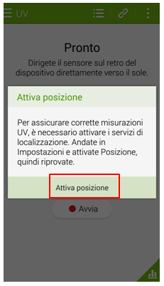 Schermata S Health. localizzazione
