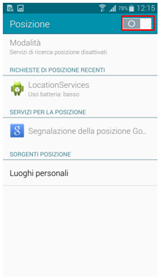 Cursore localizzazione