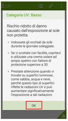 Scheda UV di S Health
