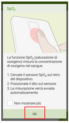 Istruzioni rilevazione ossigeno nel sangue