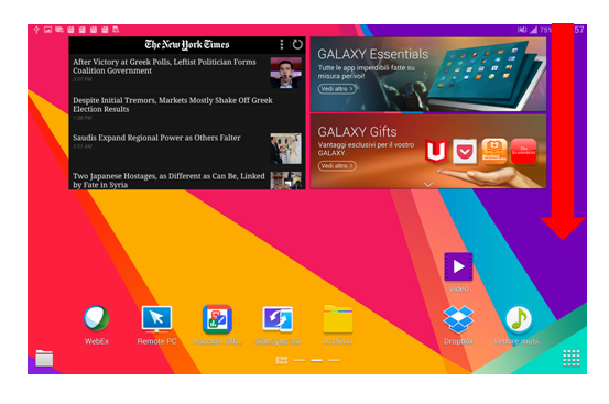 Trascinare schermo Galaxy Tab S