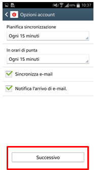 Sempre premere su successivo