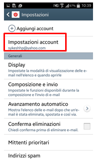 Premere Impostazioni account