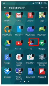 Di seguito selezioni l`applicazione che desideri nascondere