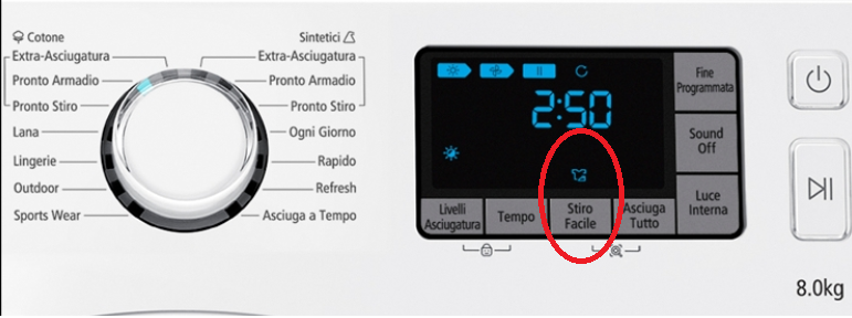 Verificare se il Stiro Facile non è stato impostato