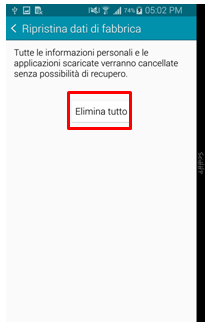 Premi su Elimina tutto