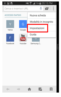 Seleziona Impostazioni