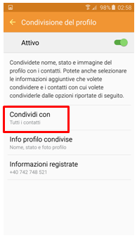 Premendo su Condivi Con