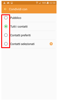 puoi scegliere chi visualizza il tuo profilo in base alle tue preferenze