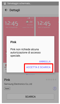 accetta e scarica