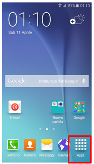 Dalla schermata Home vai su APPL