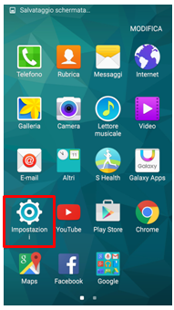 e poi su Impostazioni