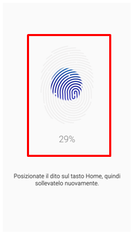 Dopo che hai premuto su Conferma, dovrai premere più volte sul tasto centrale per registrare l'impronta.2