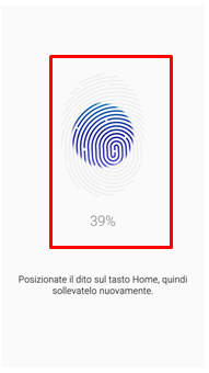 Dopo che hai premuto su Conferma, dovrai premere più volte sul tasto centrale per registrare l'impronta3