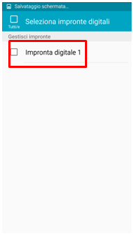 Una volta inserita l`impronta avrai accesso alle impronte registrate