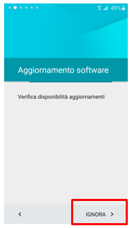 ignora aggiornamento software