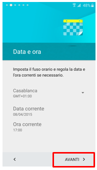 Data e ora avanti