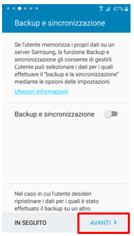 Backup avanti