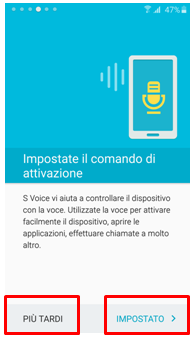 Impostate il comando di attivazione