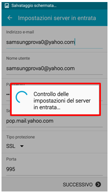 Come configuro la mia posta elettronica su Galaxy S5
