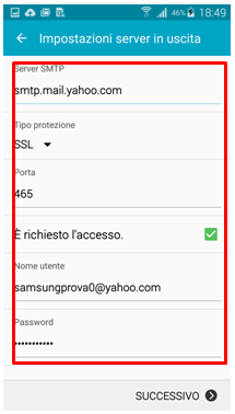 Come configuro la mia posta elettronica su Galaxy S5