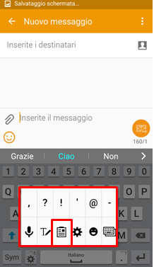 vengono salvate negli appunti della tastiera Samsung