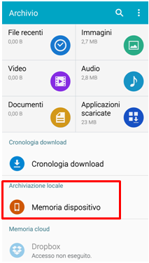 Se hai una scheda di memoria oppure se il tuo telefono supporta OTG