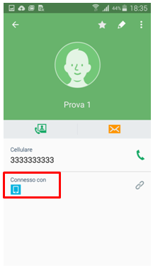 In questo esempio salviamo il contatto sul dispositivo