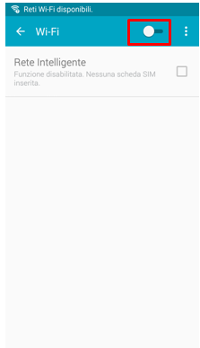 Attiva il pulsante del wifi