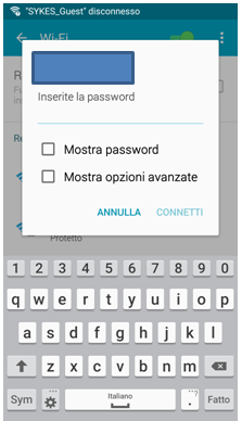 Seleziona la rete di casa