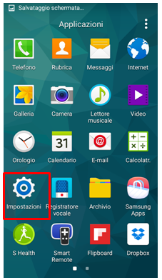 Seleziona Impostazioni