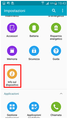 Vai su Info sul dispositivo