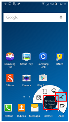 compare lair command da dove potrai selezionare Scrittura schermo per fare lo screenshot