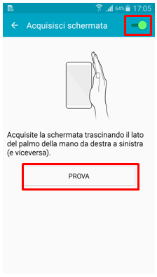 attiva la funzione Acquisici schermata