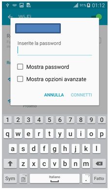 Inserite la password