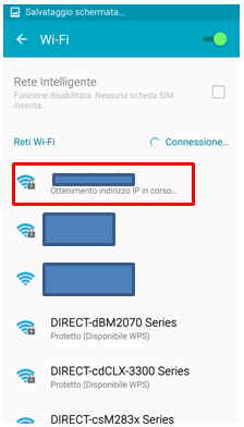 il telefono ricevera un indirizzo IP e si colleghera alla rete