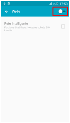 Attiva il pulsante del wifi