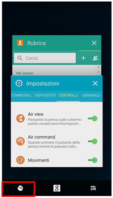 Seleziona la prima icona nella parte sinistra