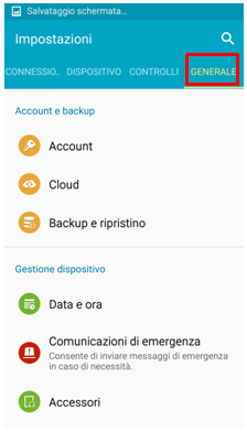 Vai sulla scheda generale