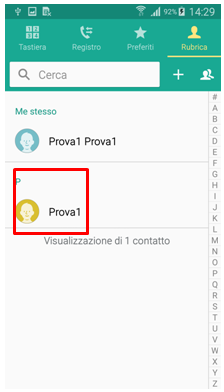 Per caricare i contatti su Google premi il Tasto Menu nella parte sinistra