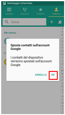 premi su ok