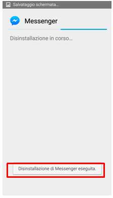Desinstallazione di Messenger eseguita