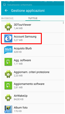 Seleziona lapplicazione che desideri disattivare dallelenco Tuttie