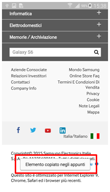 Il testo la foto vengono salvate negli appunti della tastiera Samsung