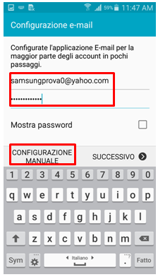procedi con la Configurazione manuale