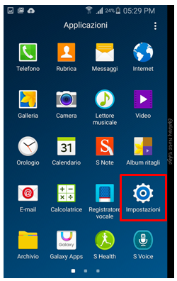 Seleziona Impostazioni