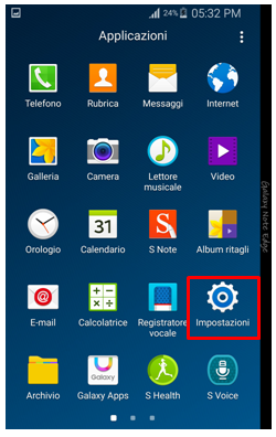 Seleziona Impostazioni